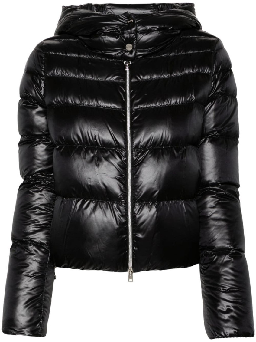 Herno Jacket With Zip And Hood In Black