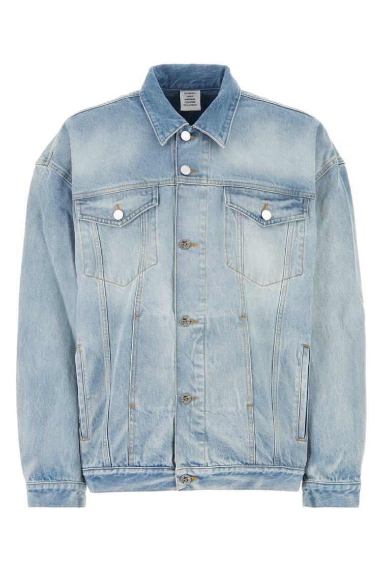 Vetements Denim Jacket With Chest And Side Pockets In Denim
