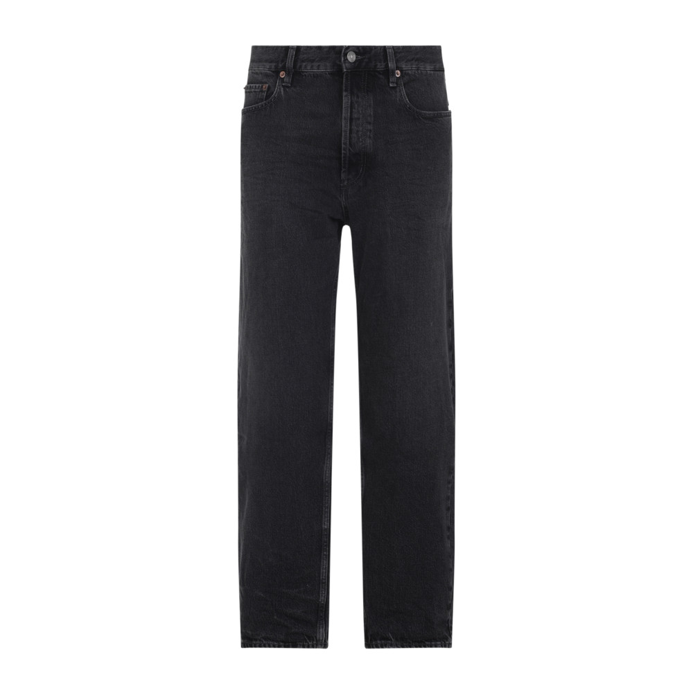 Saint Laurent Mick Long Straight-leg Jeans In Black