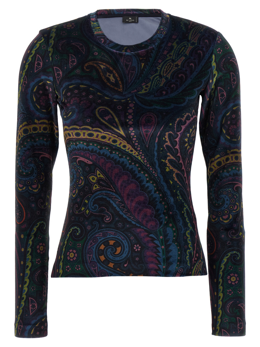 Etro Velvet Top In Multi