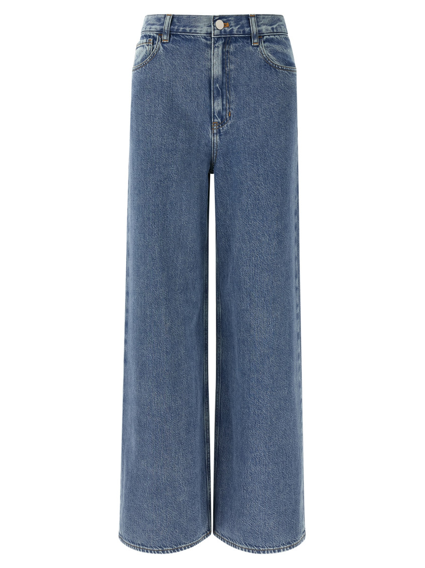 Theory High-waisted Wide-leg Jeans In Blue