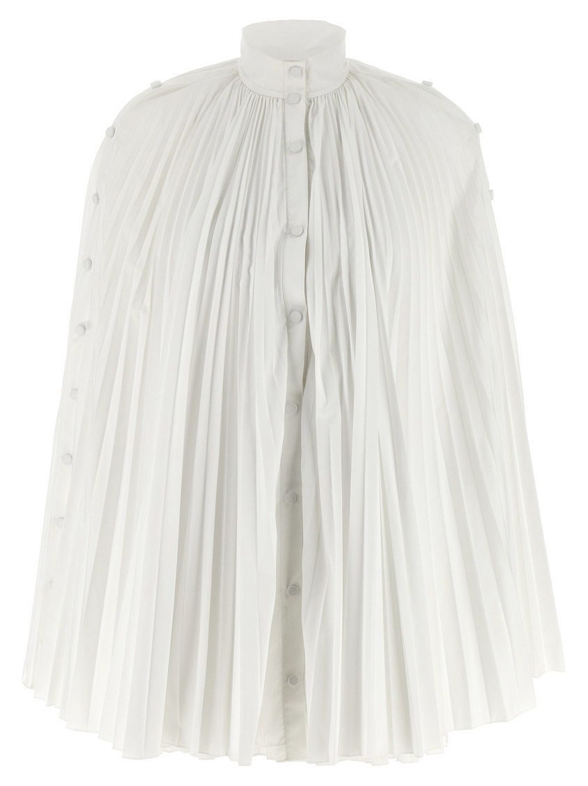 Giovanni Bedin Pleated Dress With Cape In White