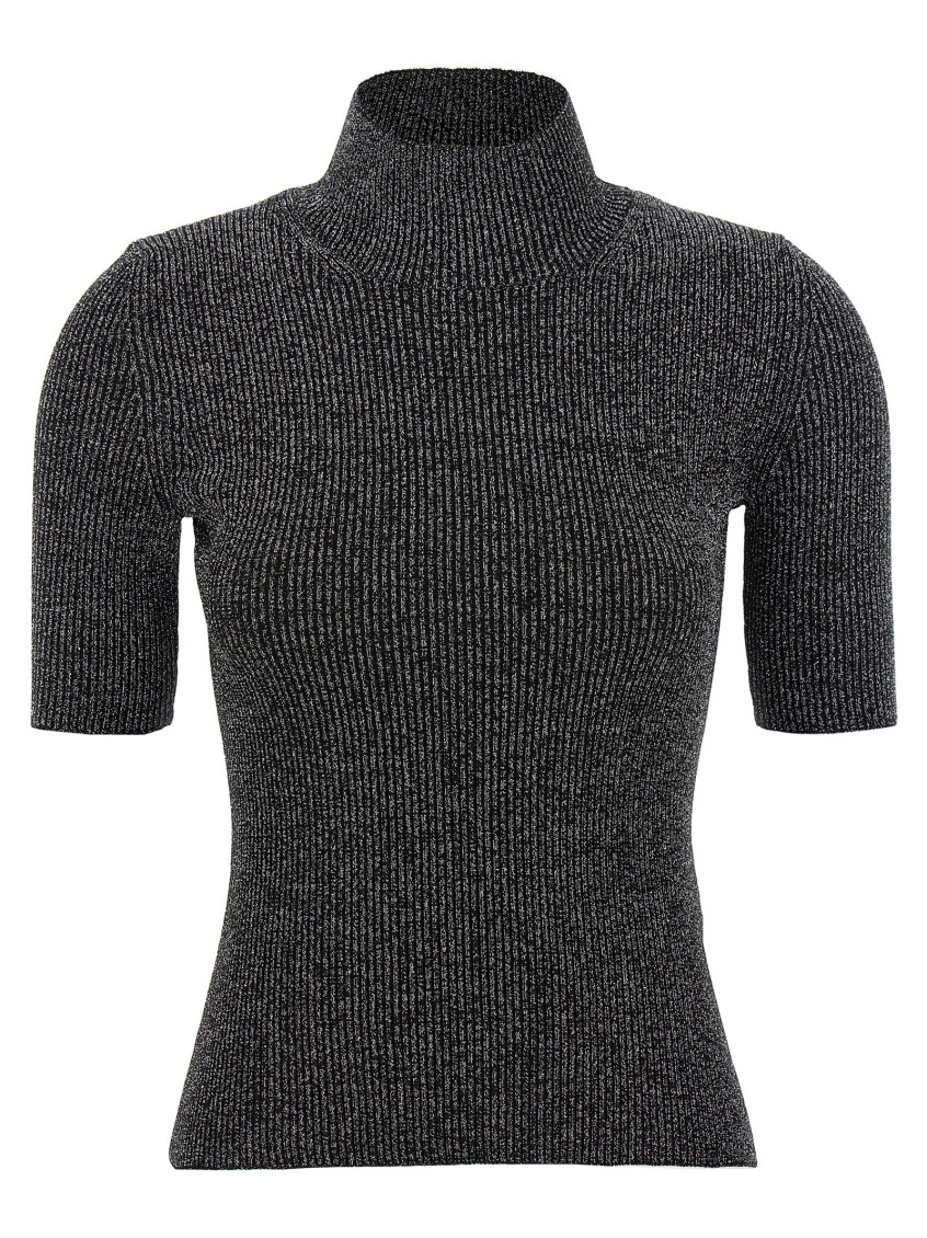 Missoni Silver Roll-neck Sweater In Black