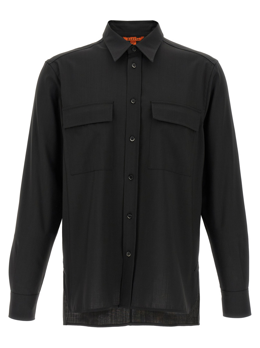 Barena Venezia Visal Wool Overshirt In Black