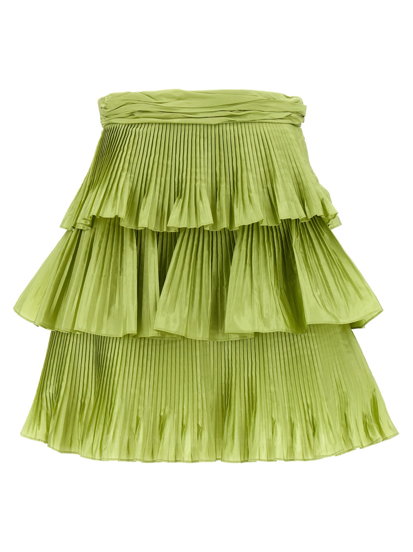Valentino Green Taffet Skirt In Green
