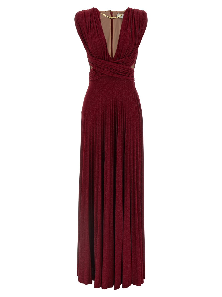 Elisabetta Franchi 'red Carpet' Dress In Burgundy