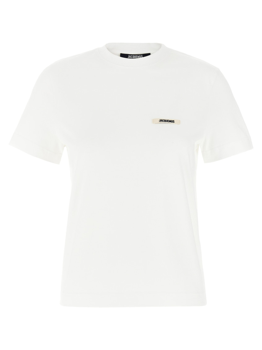 Jacquemus Grosgrain Short Sleeve T-shirt In White