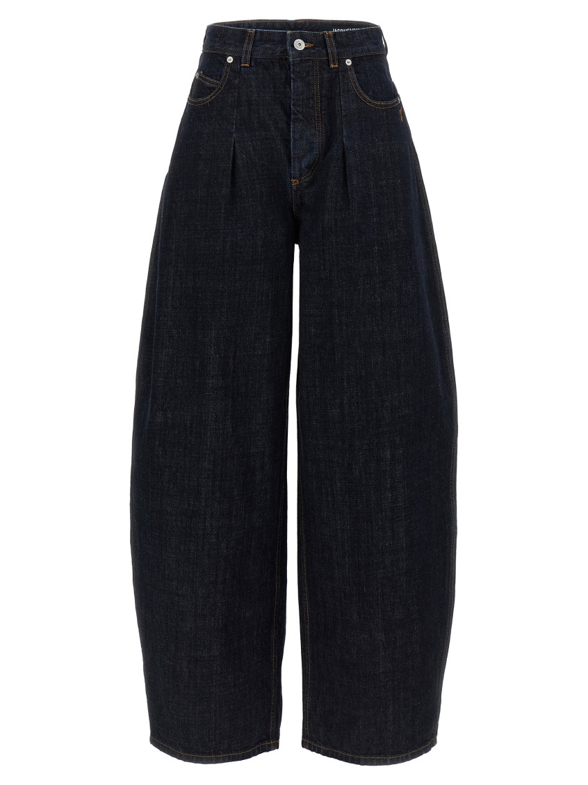 Jacquemus Women De-nimes Ovalo Denim Pants In Blue