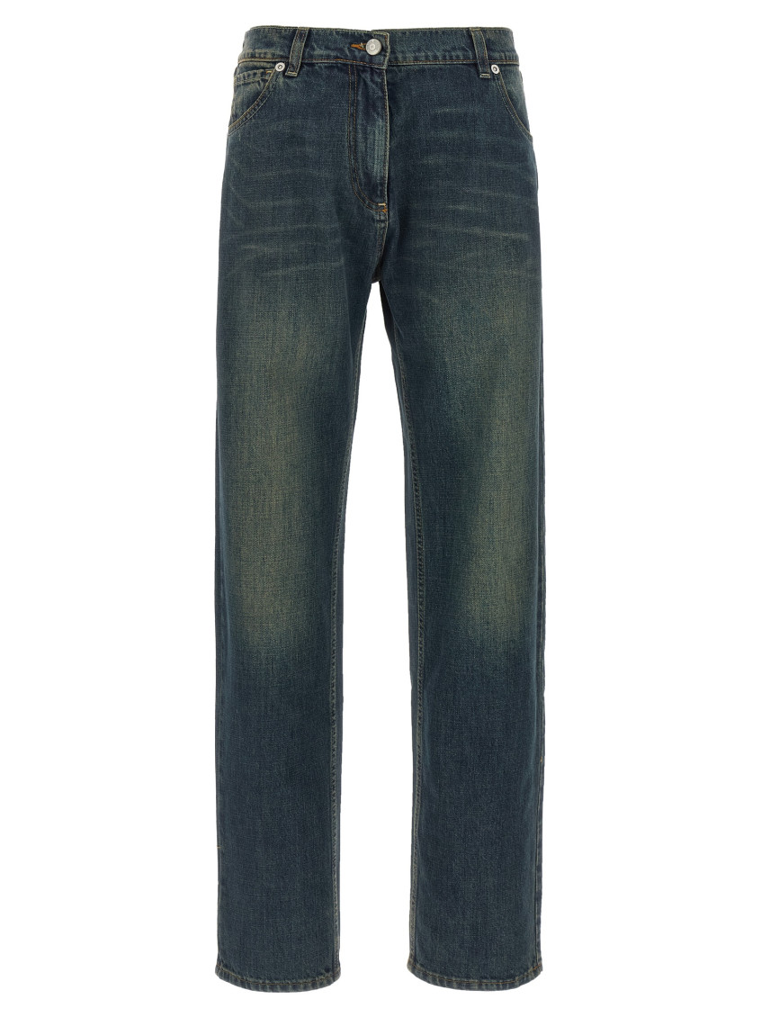 Magda Butrym Stonewashed Five-pocket Straight-leg Jeans In Green