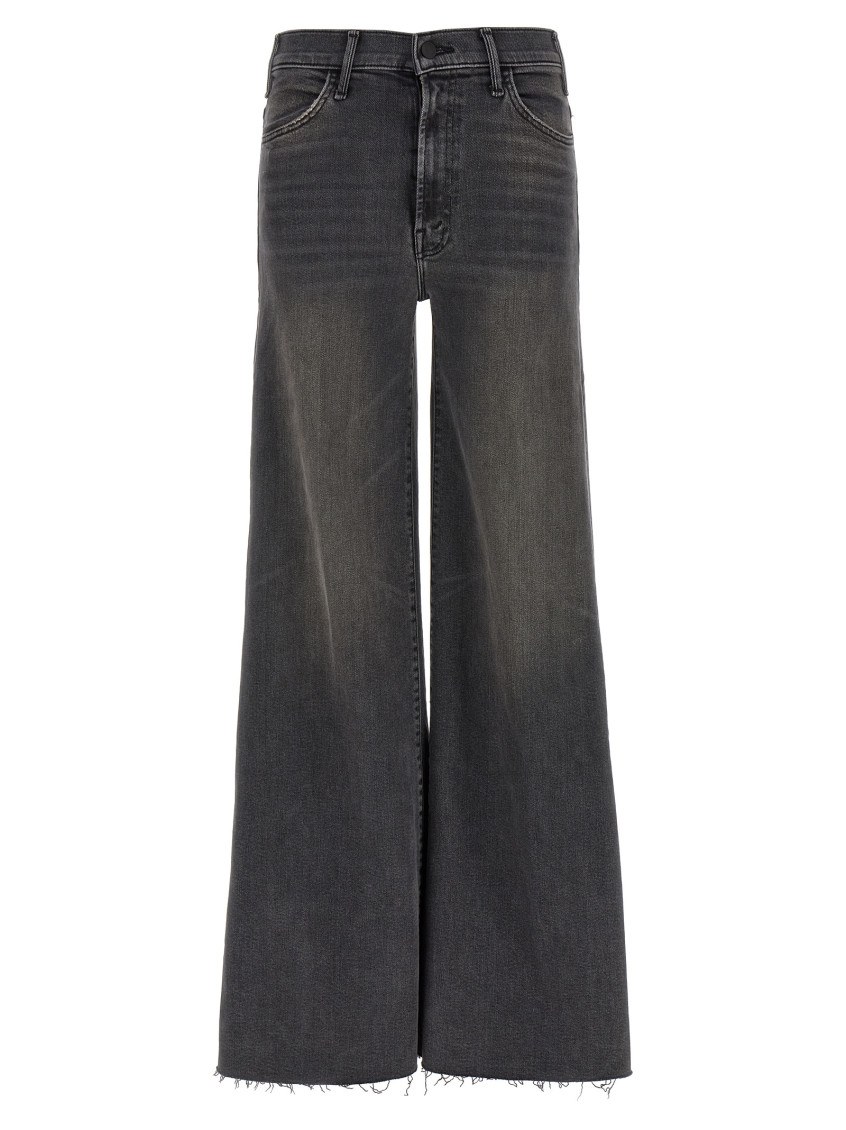 Mother Jeans Hustler Roller Sneak Fray In Gray