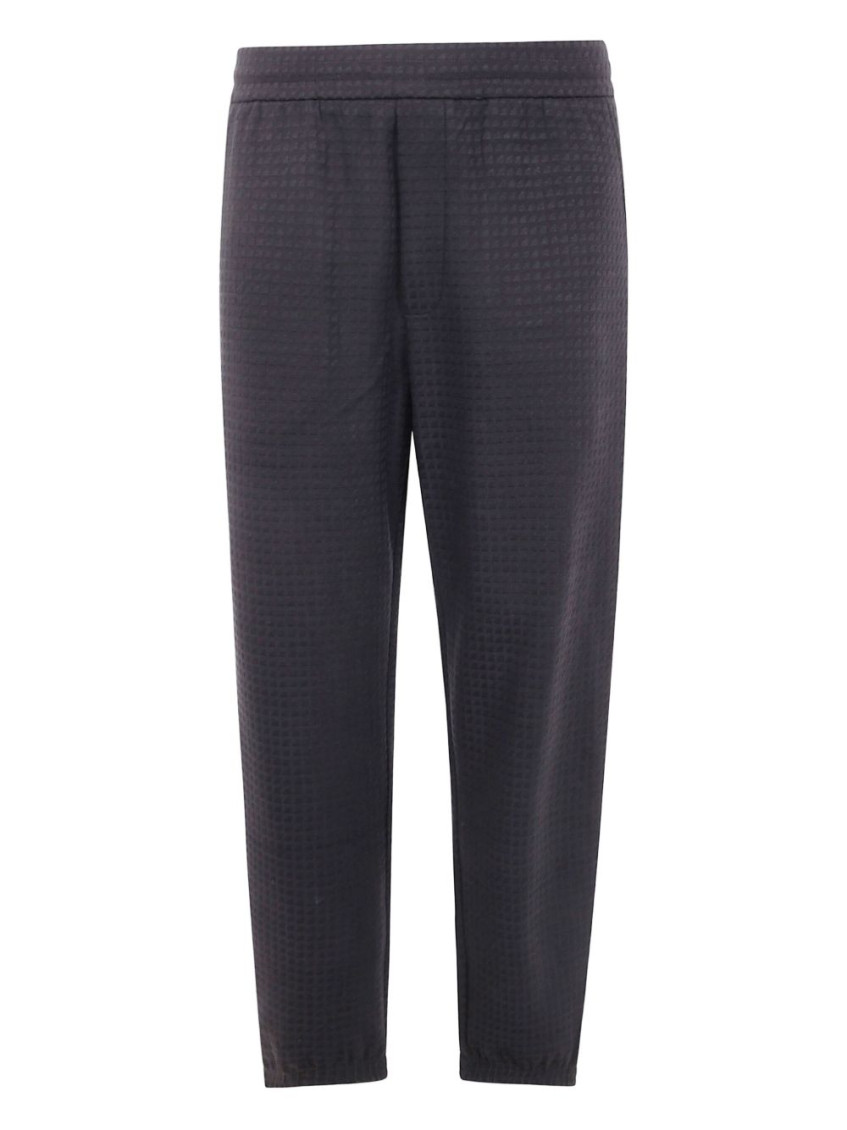 Emporio Armani Man Pants Black Size Xs Modal, Wool In Black