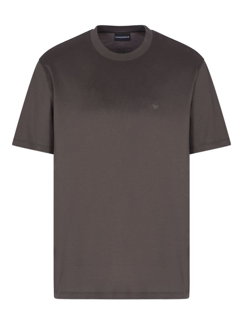 Emporio Armani Eagle-logo Crew-neck T-shirt In Brown