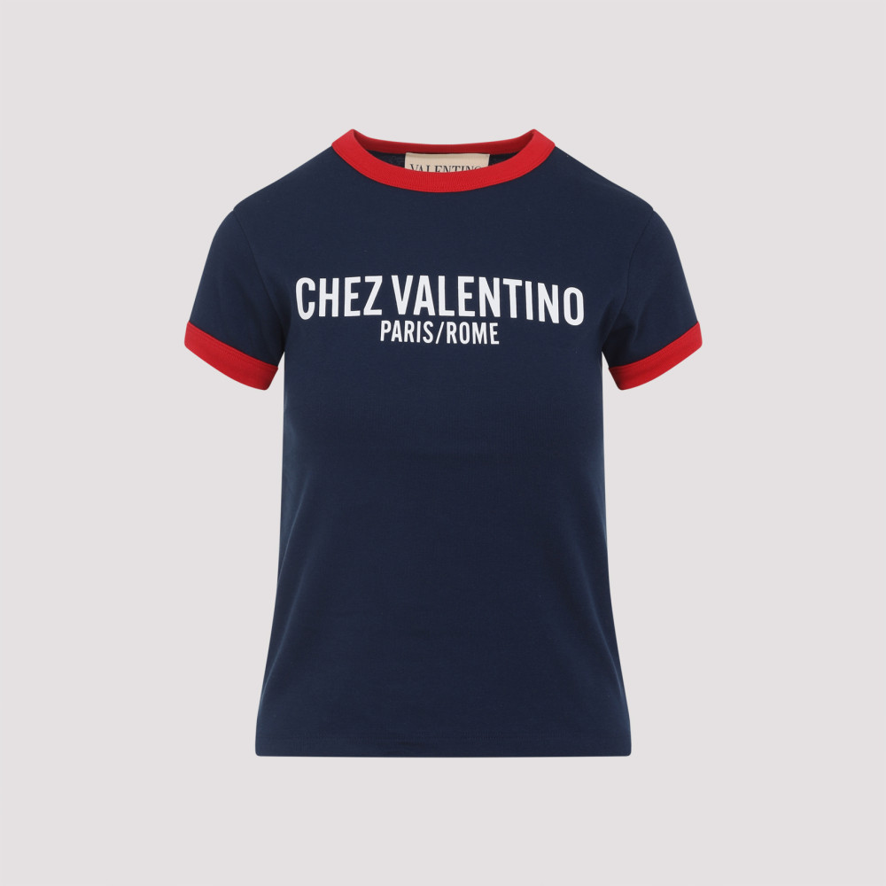Valentino Blue Cotton T-shirt