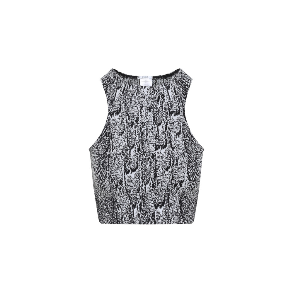Wolford Snakeskin-print Halter-neck Top In Gray