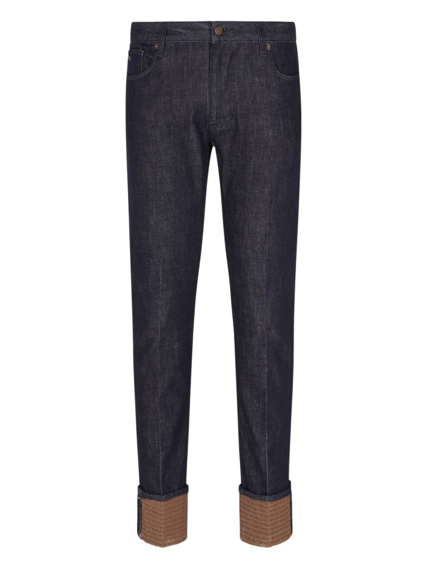 Emporio Armani Blue Denim Cotton Jeans In Blue