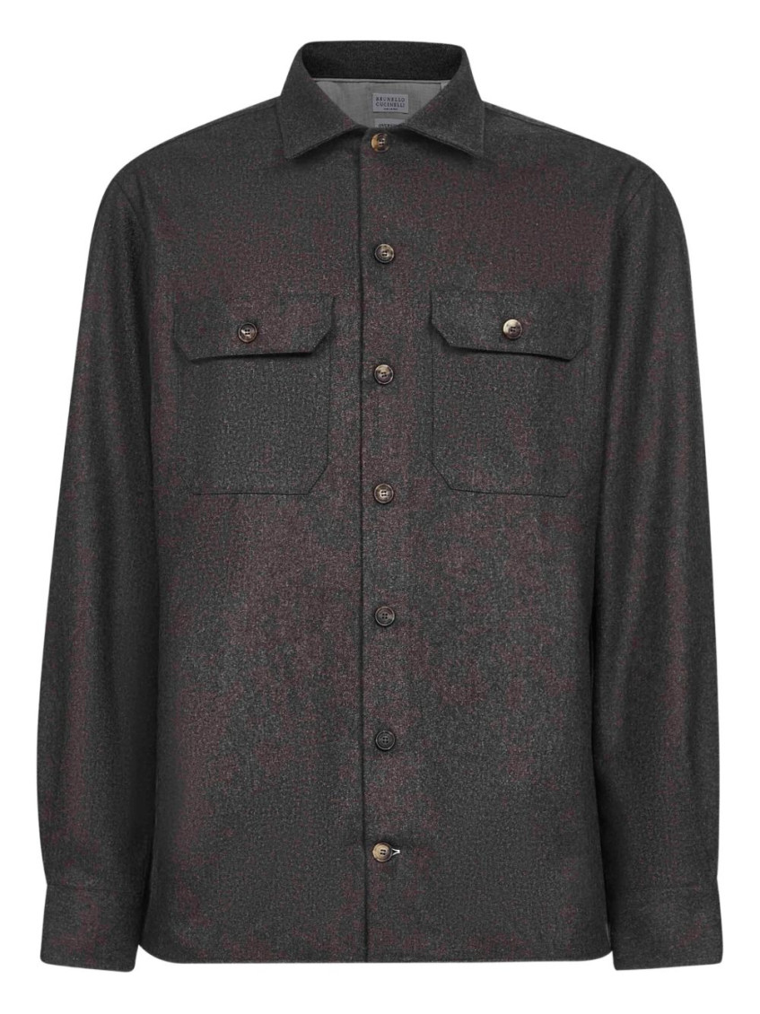 Brunello Cucinelli Patch-pocket Buttoned Shirt In Multi