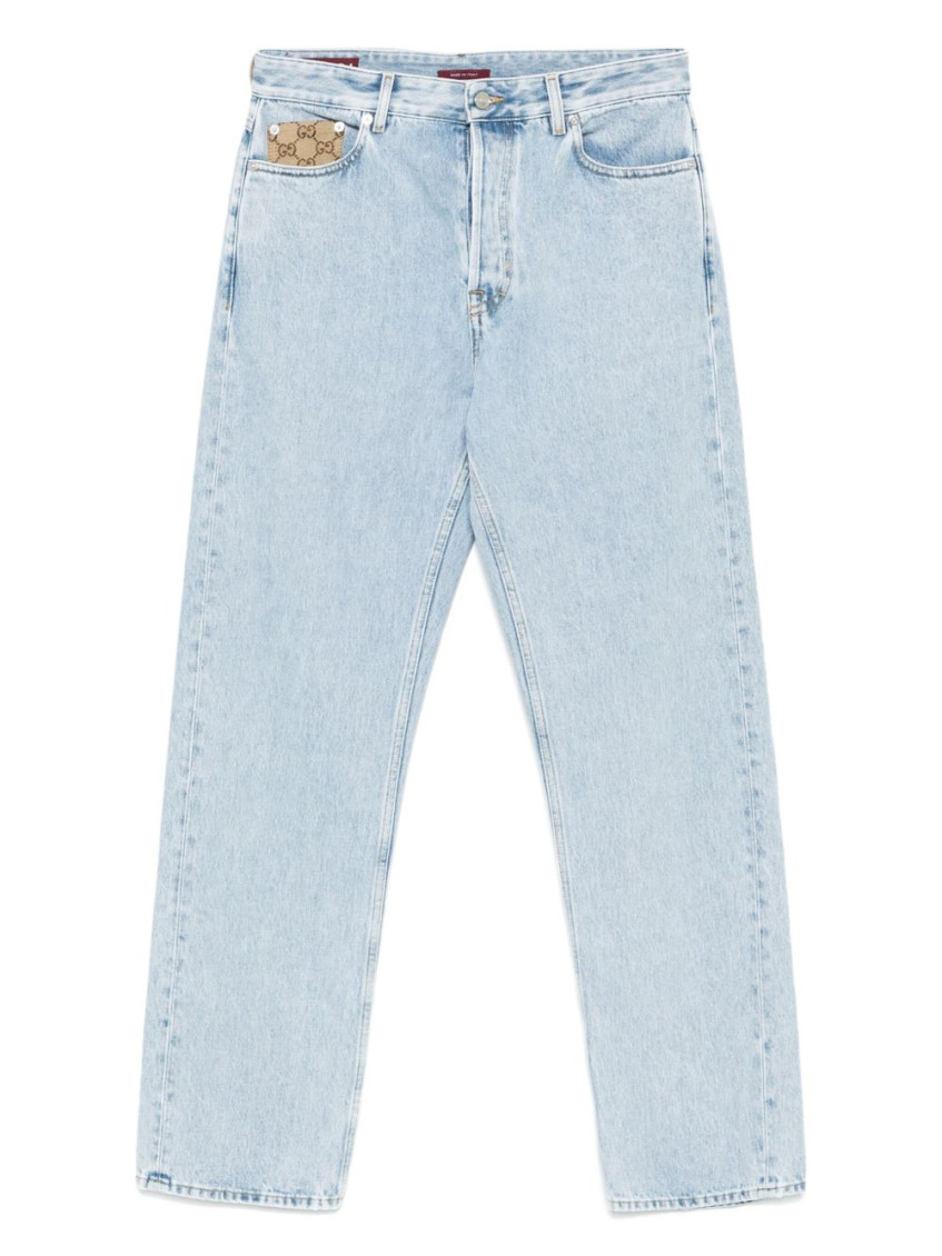 Gucci Men Denim Cotton Jeans In Blue