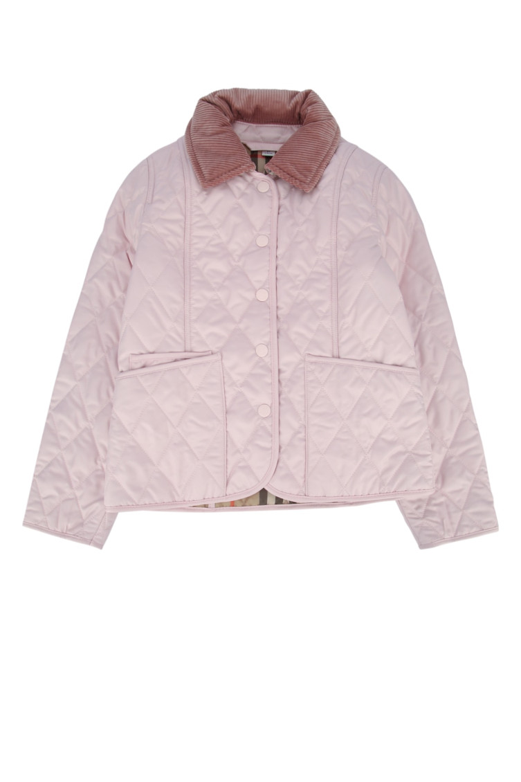 BURBERRY キッズ ピンクジャケット Burberry Kids Light Pink Quilted Jacket