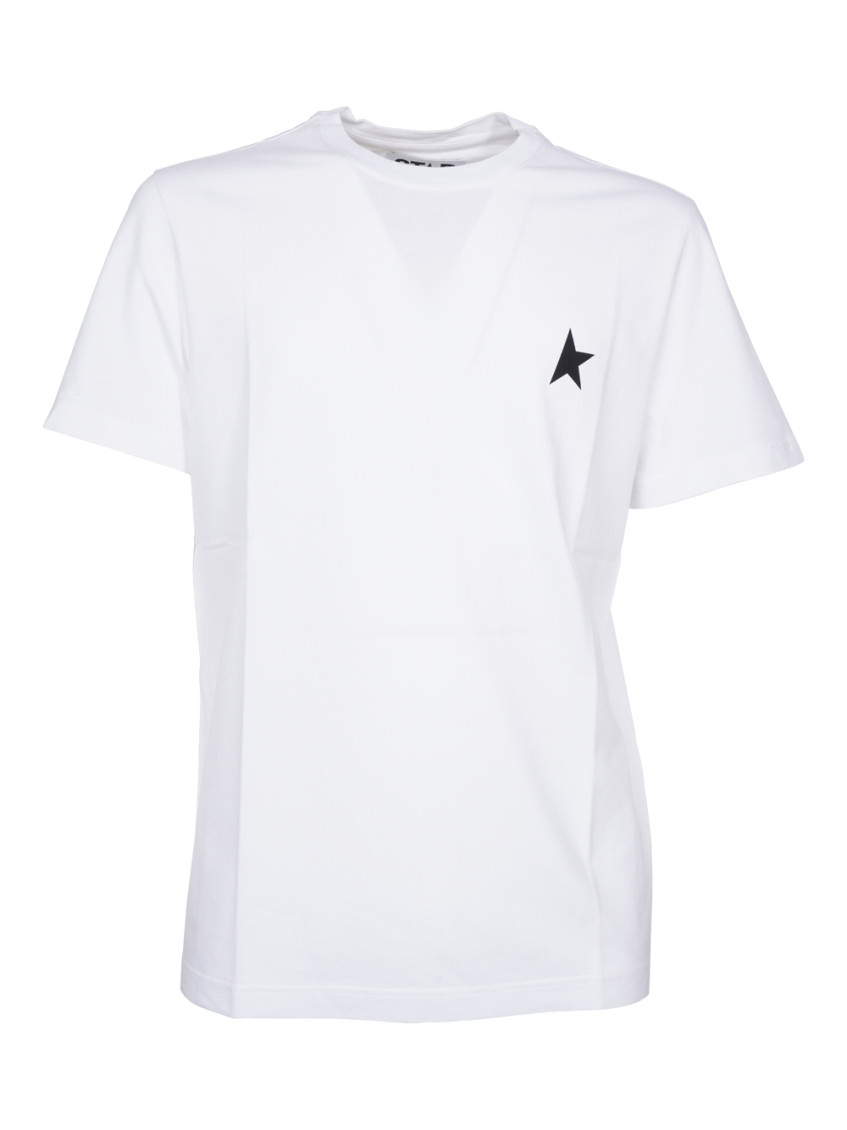 Golden Goose Regular-fit T-shirt With Minimalist Star Emblem In White
