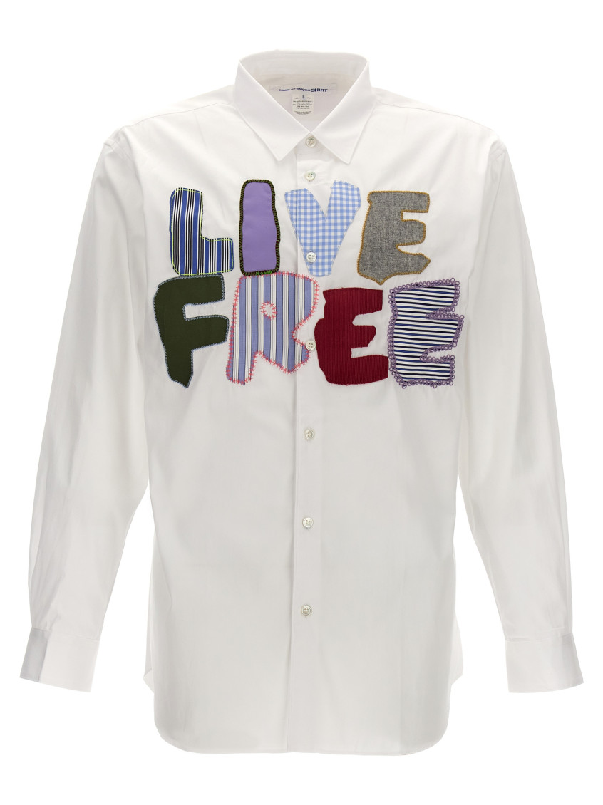 Comme Des Garcons White Live Free Shirt for Men Online USA