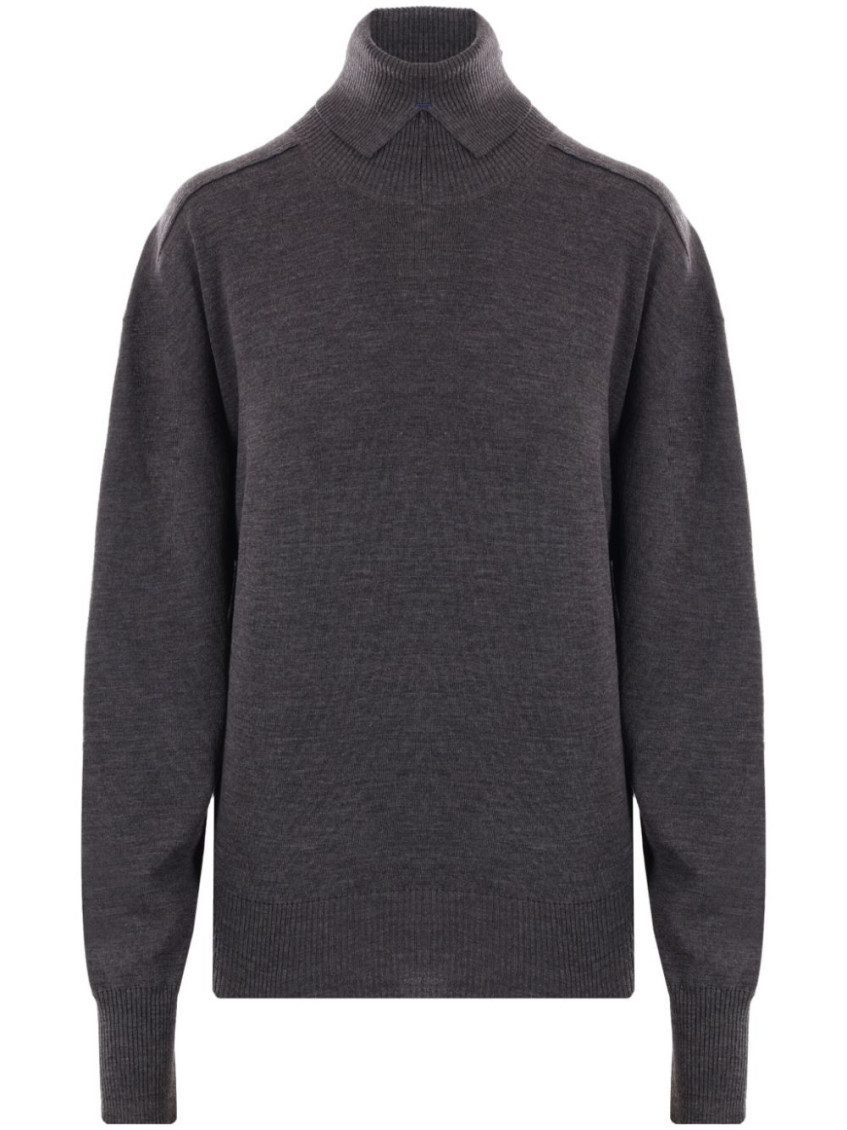 Burberry High Neck Sweater Sweaters And Cardigans In Grey