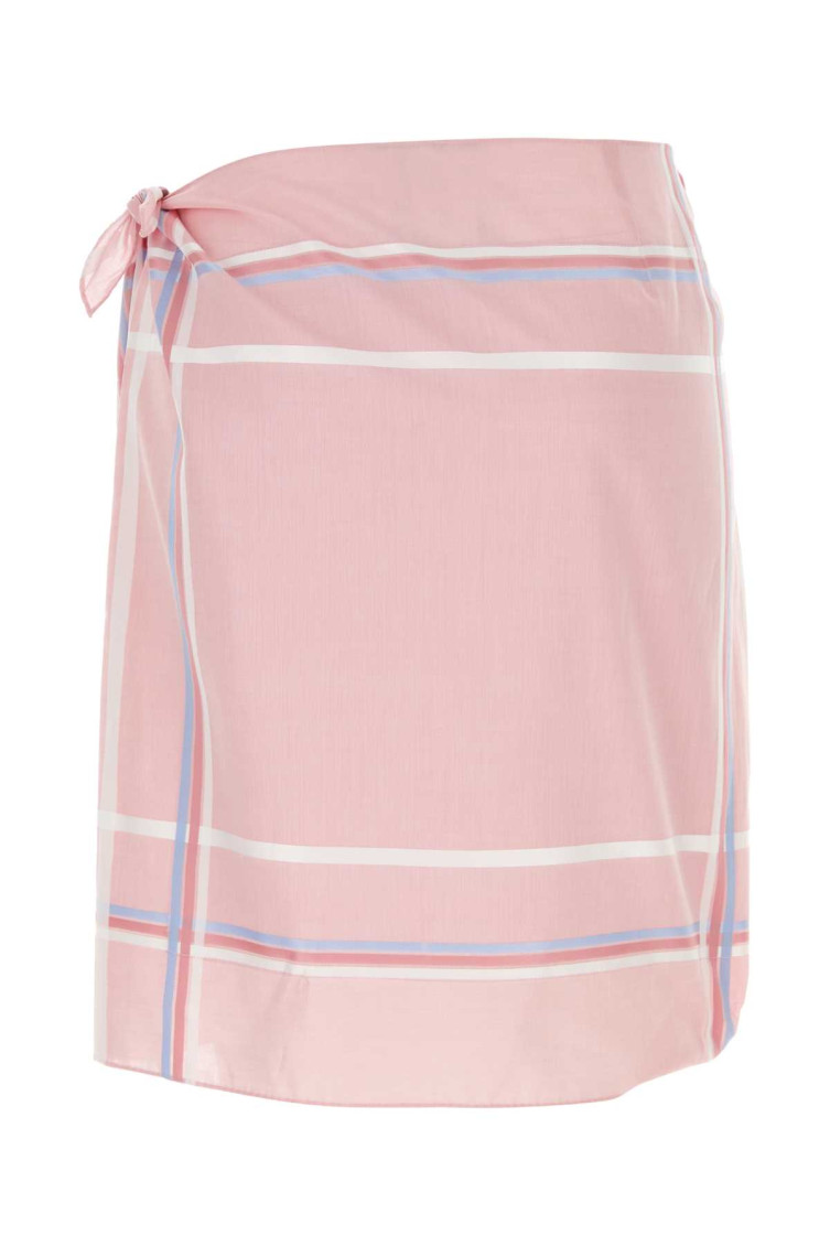 スカート Prada Pink Cotton Skirt Pink Checked cotton skirt | PRADA