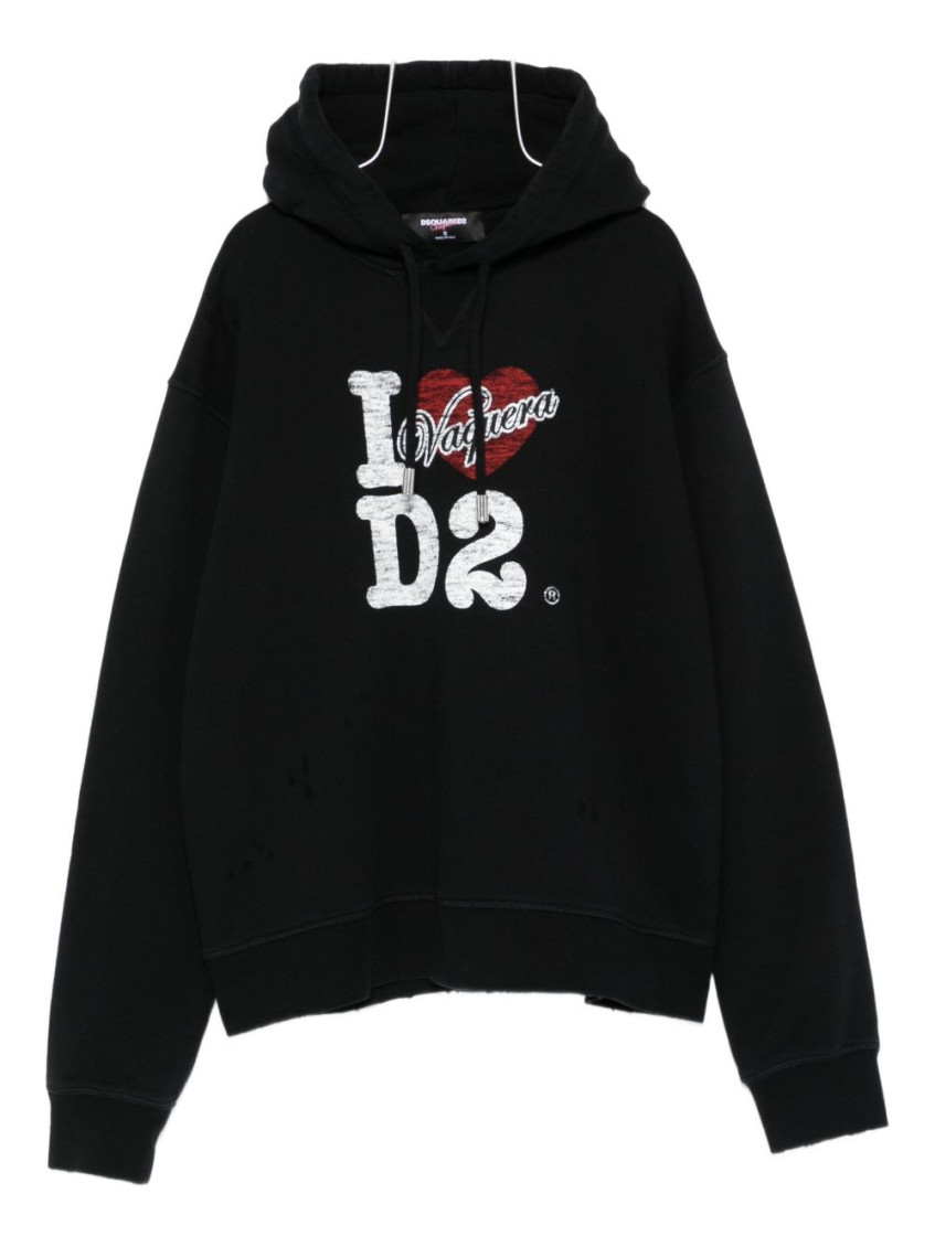 Dsquared2 Black Logo Cotton Hoodie