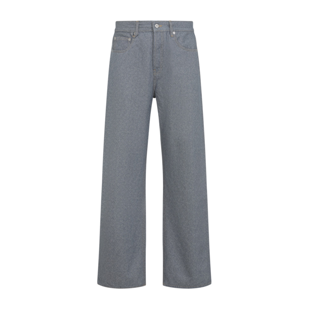 Jacquemus Straight Cut Denim Trousers Pockets In Blue