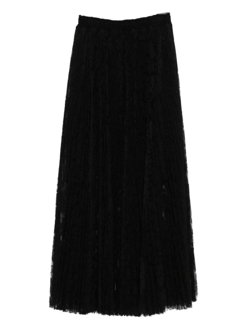 Ermanno Scervino Pleated Midi Skirt In Black