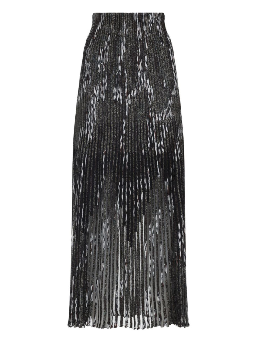 Missoni A-line Midi Skirt Lurex Effect In Black