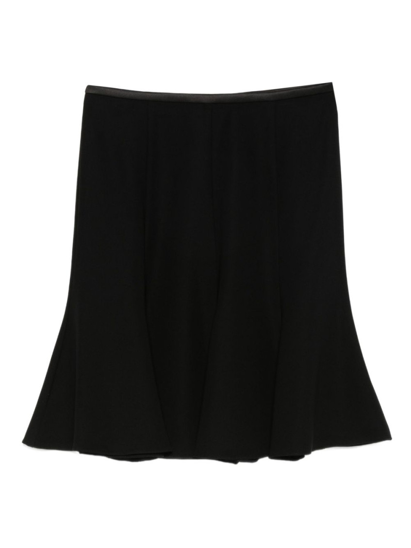 Emporio Armani Black Flared Hem Skirt In Black