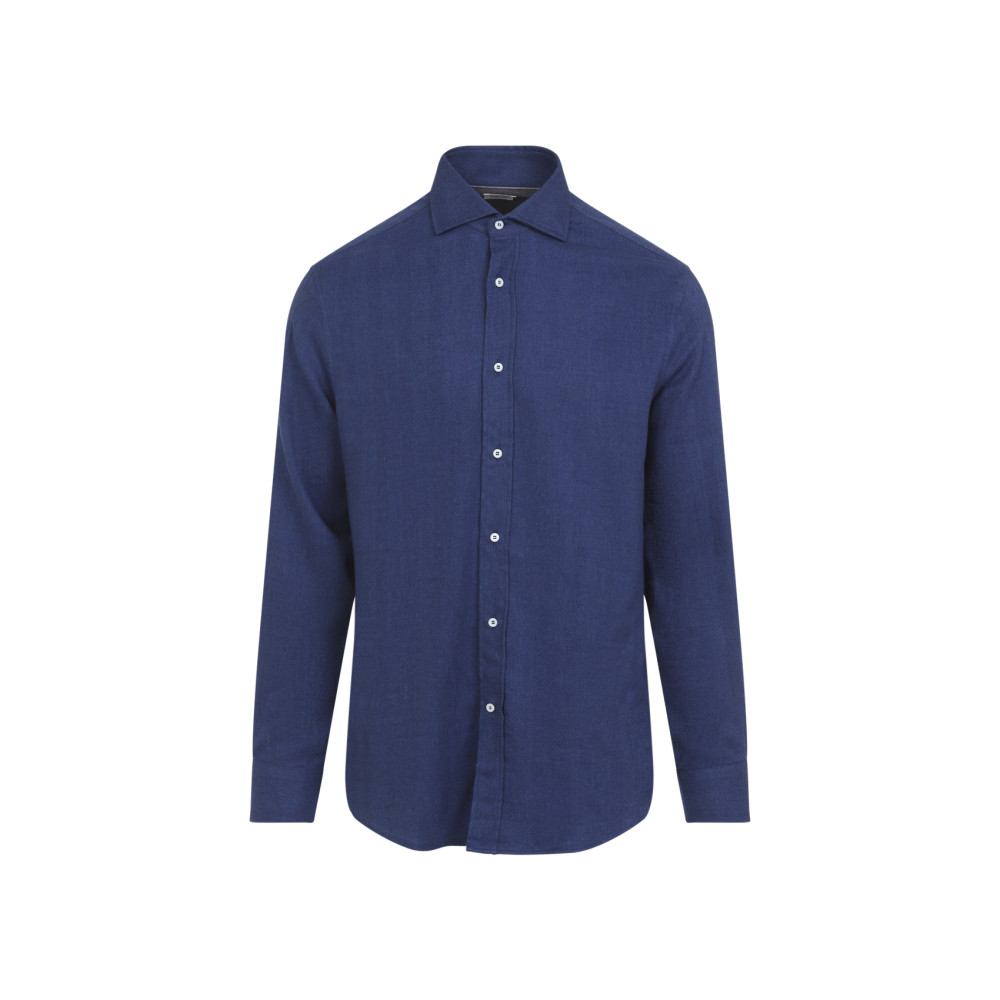 Brunello Cucinelli Buttoned Long-sleeved Shirt In Blue