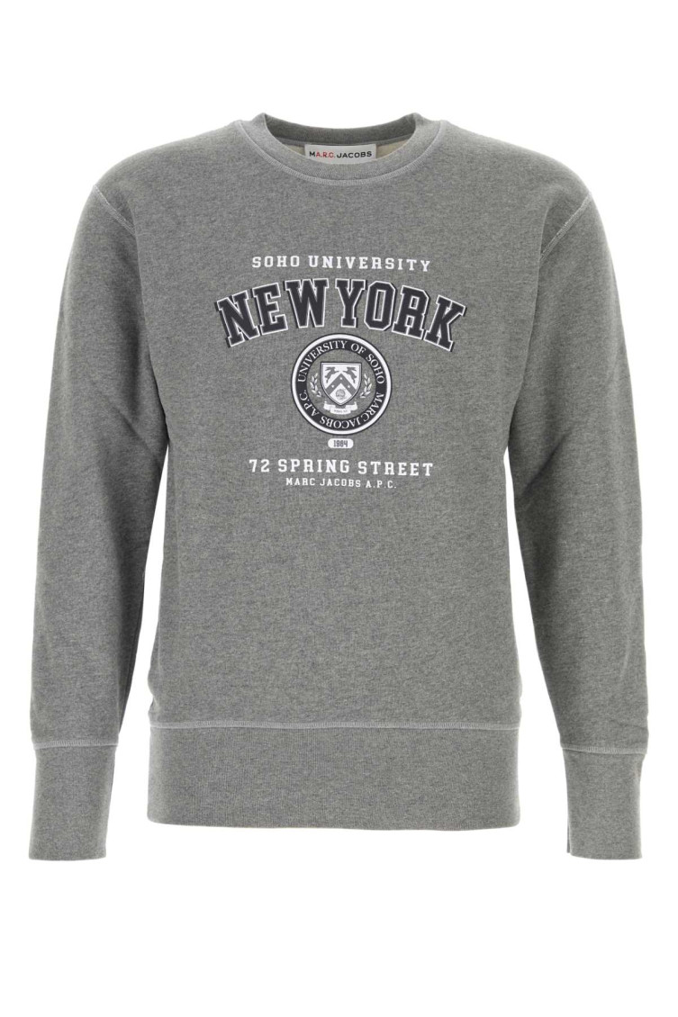 Apc X Marc Jacobs The Shrunken Ny Crew-neck Sweatshirt In Gray