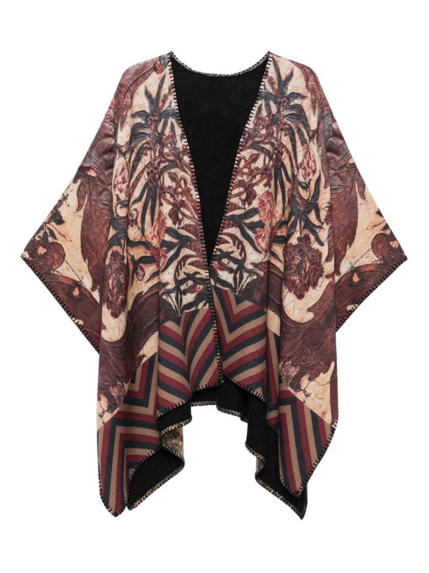 Pierre-louis Mascia Pierre Louis Mascia Wool Printed Poncho In Multi