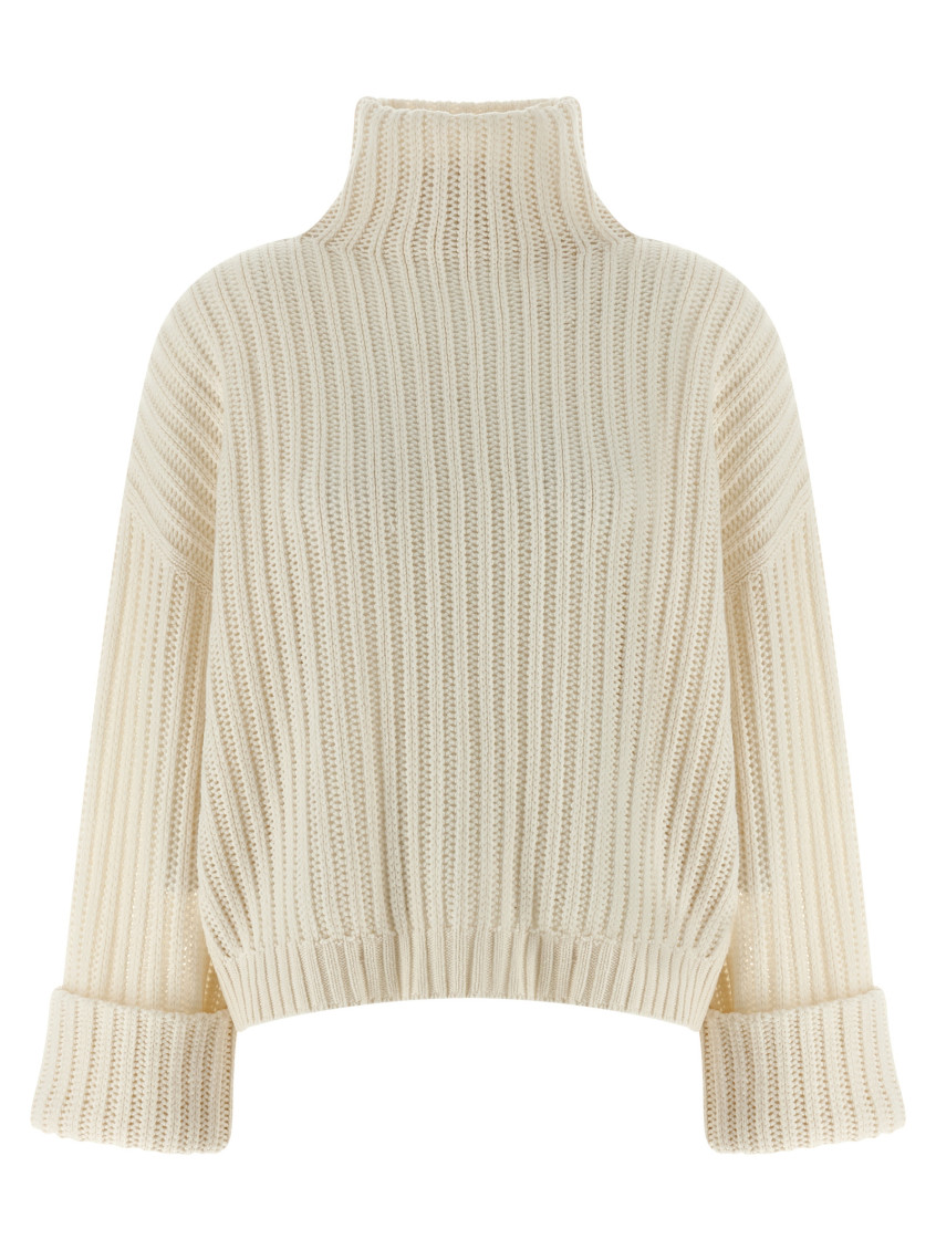 Brunello Cucinelli Cashmere Turtleneck Sweater Sweaters And Cardigans White In White