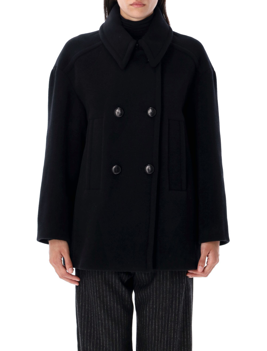 Isabel Marant Black Wool Coat In Black