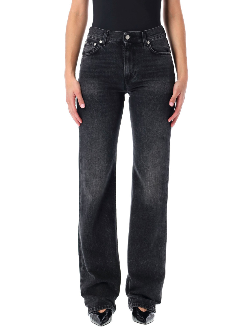 Haikure Black Straight-leg Jeans In Black