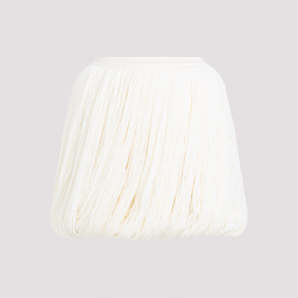 Shop Alaïa White Casse Wool Fringes Skirt
