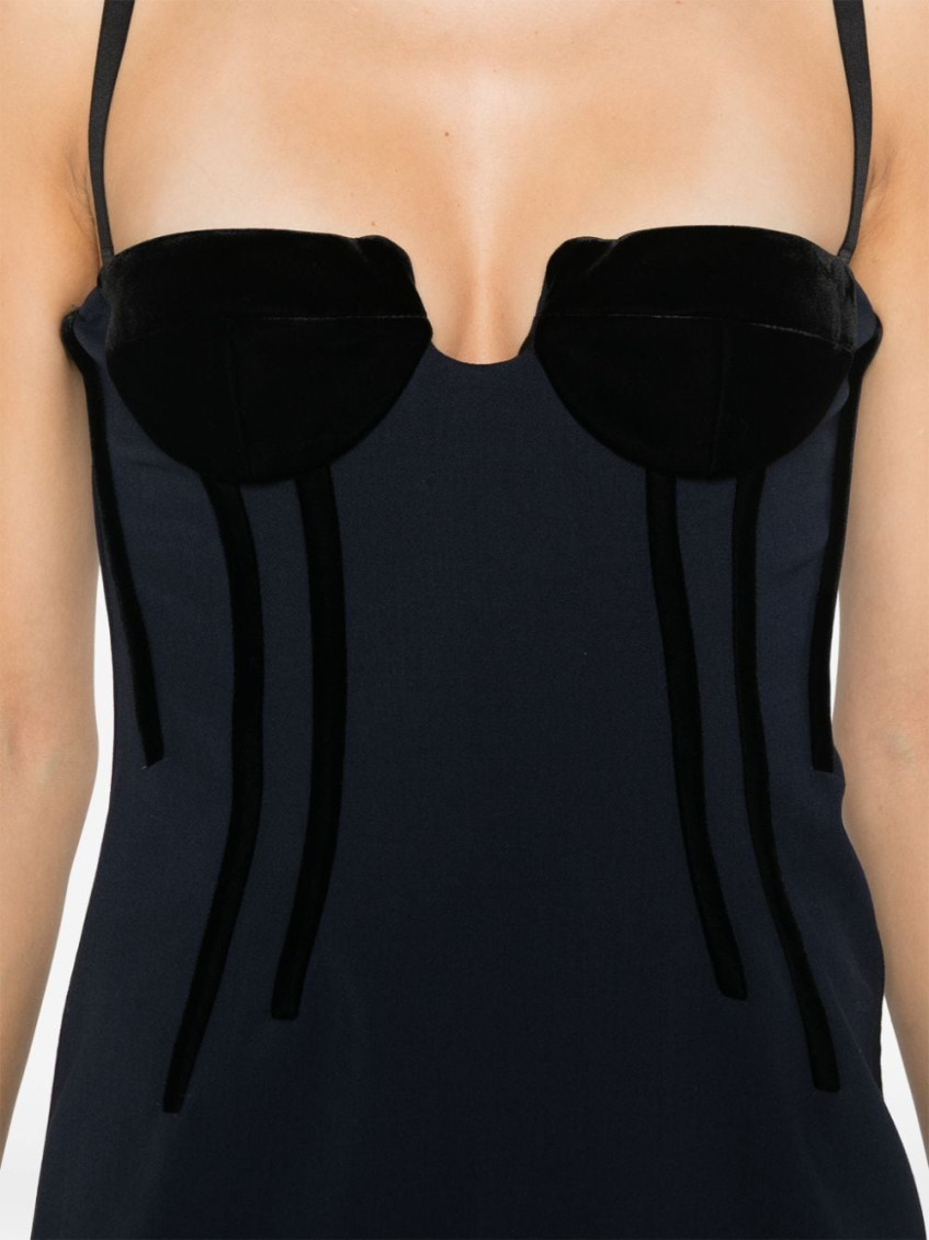 ワンピース SPORTMAX 'Anemone' dress Blue ANEMONE Anemone wool-blend bustier midi dress in blue - Sportmax