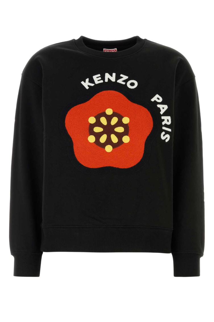 Kenzo Felpa In Cotone Nero  Donna In Black