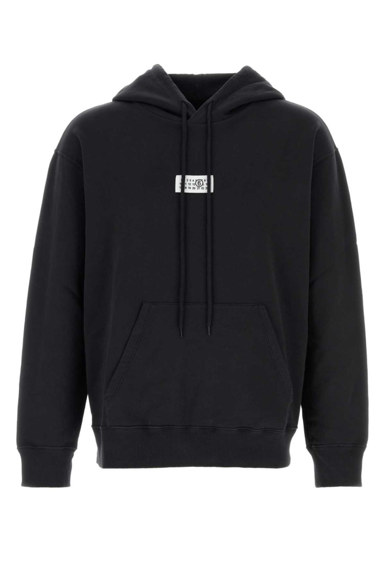 Maison Margiela Black Logo Patch Sweatshirt In Black