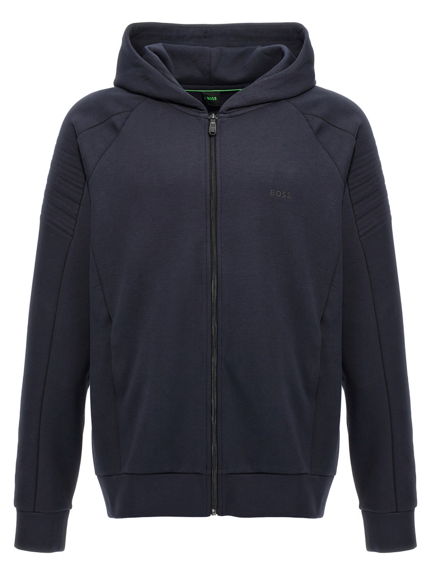 Shop Hugo Boss Blue Graphic Logo Print Hoodie