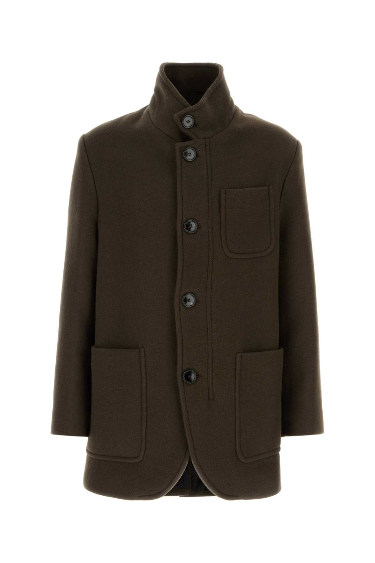 Shop Ami Alexandre Mattiussi Brown Wool Coat