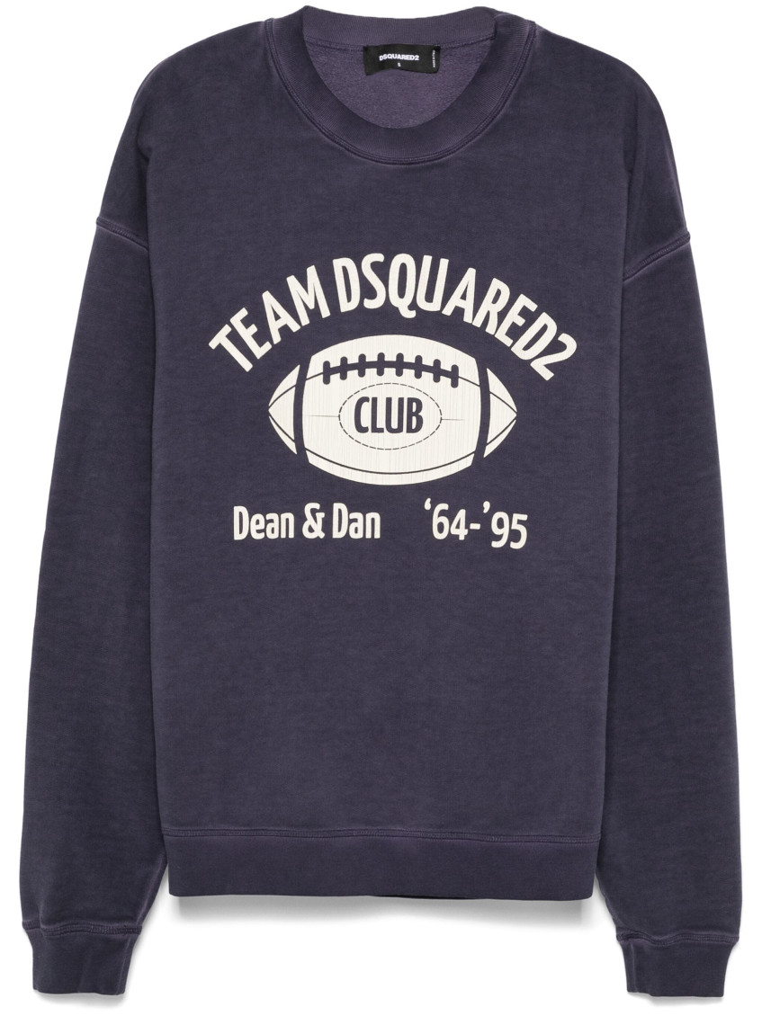 Dsquared2 Crew Neck Graphic Print Sweatshirt In Blue