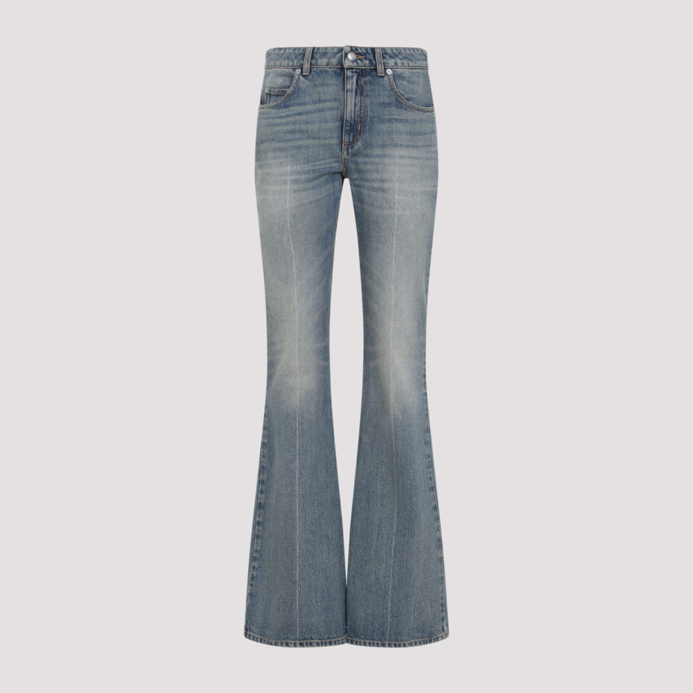 Alexander Mcqueen Flared High-waisted Jeans With Vintage Appeal In Light Blue