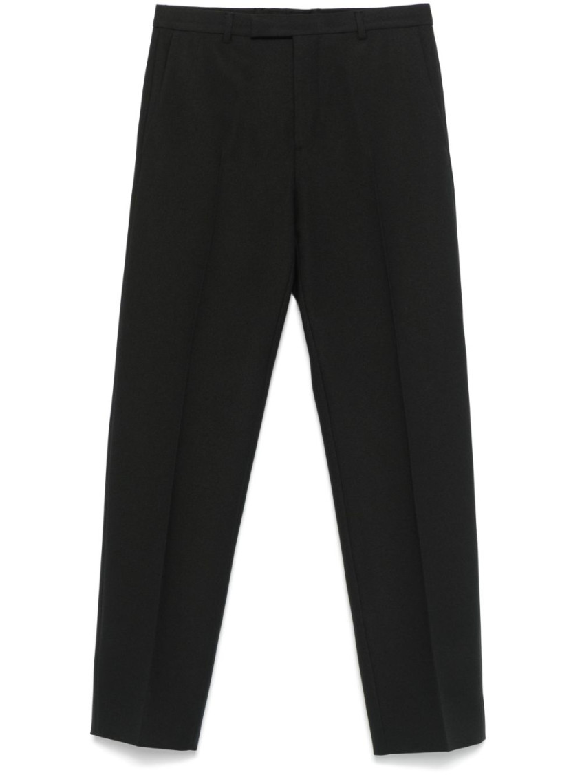 Gucci Wool Blend Twill Bush Trousers In Black