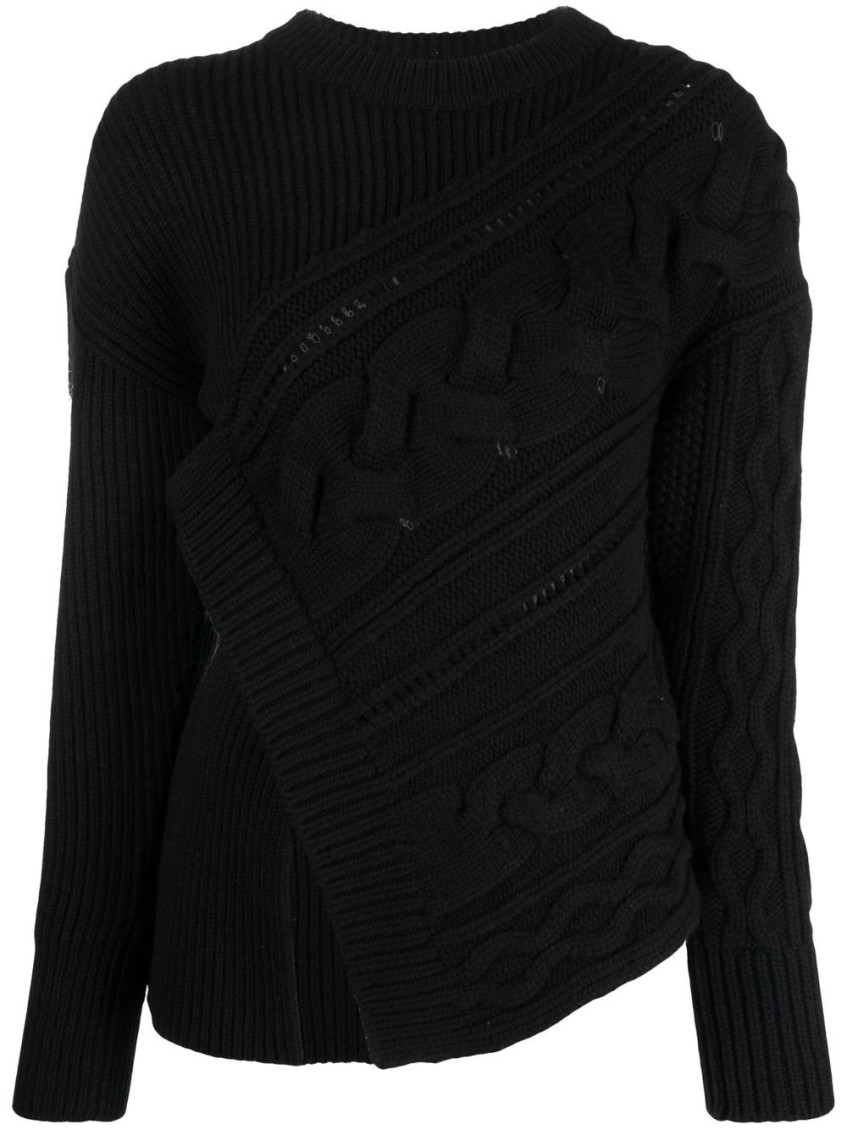 Alexander Mcqueen Wool Crewneck In Black