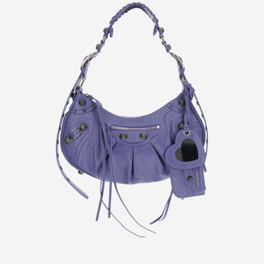 Balenciaga Light Purple Leather Le Cagole S Shoulder Bag In Purple