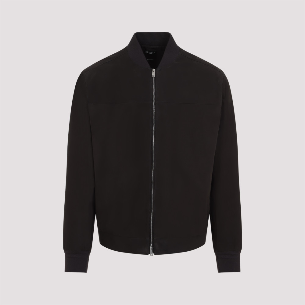 Shop Zegna Dark Brown Leather Jacket