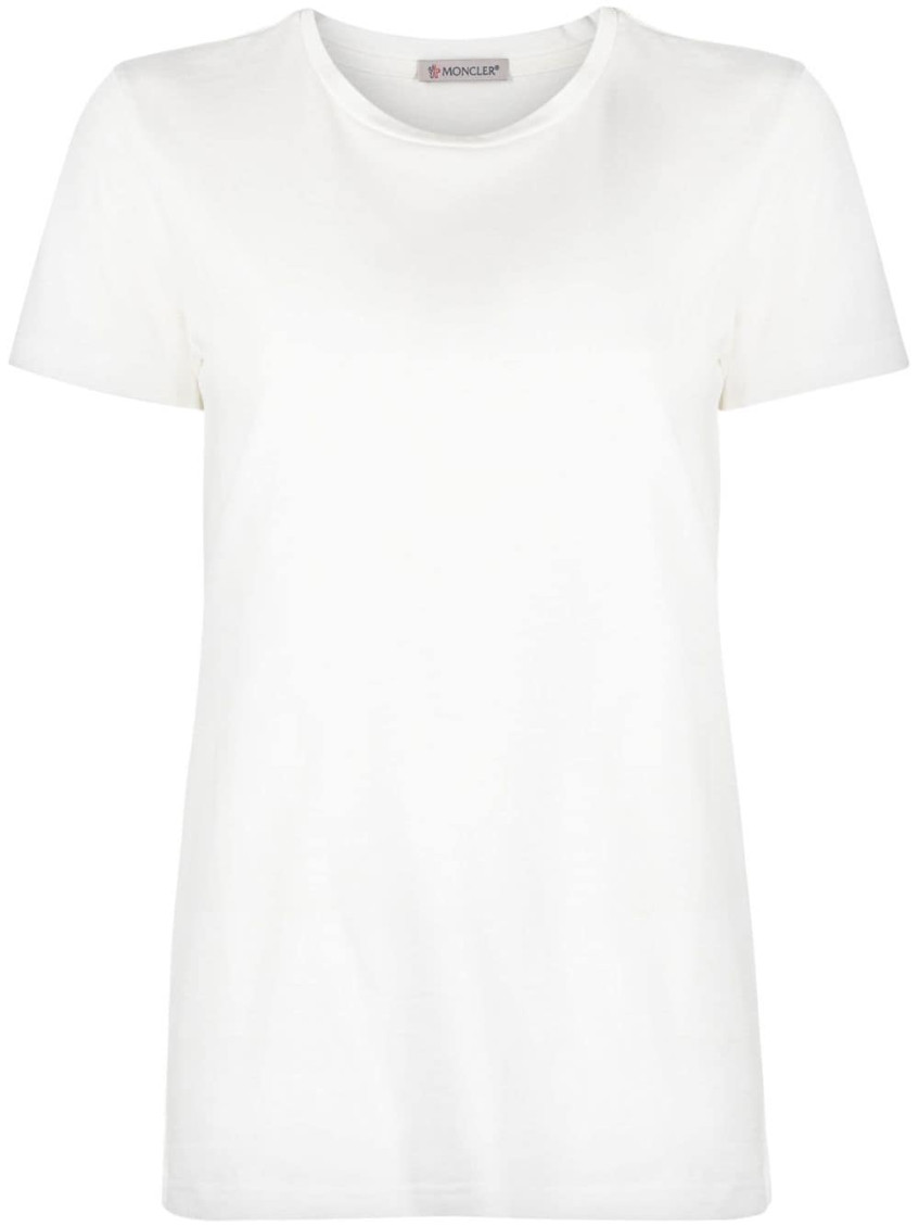 Moncler Short-sleeved Crewneck T-shirt In Natural